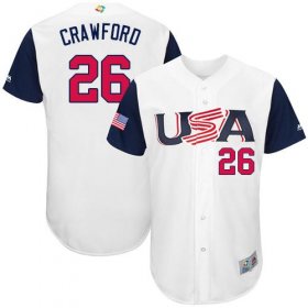 Wholesale Cheap Team USA #26 Brandon Crawford White 2017 World MLB Classic Authentic Stitched MLB Jersey