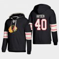 Wholesale Cheap Chicago Blackhawks #40 John Hayden Black adidas Lace-Up Pullover Hoodie