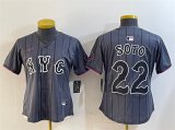 Cheap Women's New York Mets #22 Juan Soto Graphite 2024 City Connect Limited Stitched Baseball Jersey(Run Small)