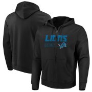 Wholesale Cheap Detroit Lions Majestic Hyper Stack Full-Zip Hoodie Black