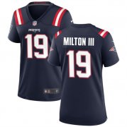 Cheap Women's New England Patriots #19 Joe Milton III 2024 Navy Stitched Jersey(Run Small)