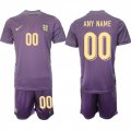 Cheap Men's England Custom 2024-25 Purple Away Soccer Jersey Suit