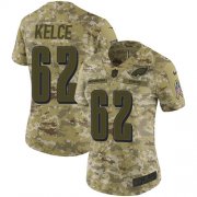 Wholesale Cheap Nike Eagles #62 Jason Kelce Camo Women's Stitched NFL Limited 2018 Salute to Service Jersey