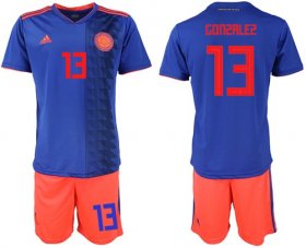 Wholesale Cheap Colombia #13 Gonzalez Away Soccer Country Jersey