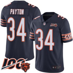 Wholesale Cheap Nike Bears #34 Walter Payton Navy Blue Team Color Men\'s Stitched NFL 100th Season Vapor Limited Jersey