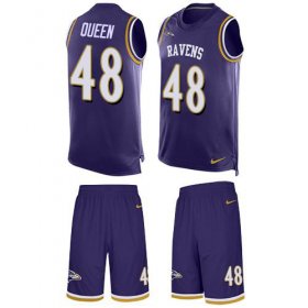 Wholesale Cheap Nike Ravens #48 Patrick Queen Purple Team Color Men\'s Stitched NFL Limited Tank Top Suit Jersey