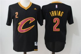 Wholesale Cheap Men\'s Cleveland Cavaliers #2 Kyrie Irving Revolution 30 Swingman 2016 New Black Short-Sleeved Jersey