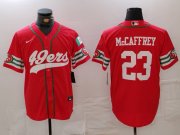 Men's San Francisco 49ers #23 Christian McCaffrey Red Mexico Cool Base Stitched Baseball Jersey