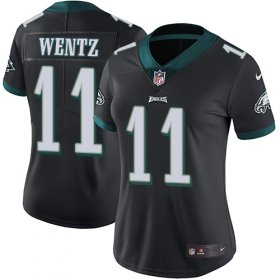 Wholesale Cheap Nike Eagles #11 Carson Wentz Black Alternate Women\'s Stitched NFL Vapor Untouchable Limited Jersey