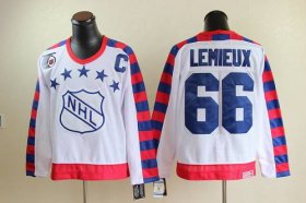 Wholesale Cheap Penguins #66 Mario Lemieux White All Star CCM Throwback 75TH Stitched NHL Jersey