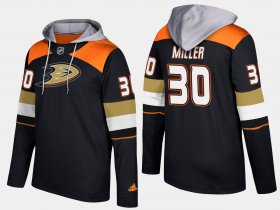 Wholesale Cheap Ducks #30 Ryan Miller Black Name And Number Hoodie