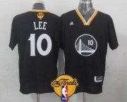 Wholesale Cheap Golden State Warriors #10 David Lee 2015 The Finals New Black Short-Sleeved Jersey