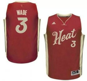 Wholesale Cheap Men\'s Miami Heat #3 Dwyane Wade Revolution 30 Swingman 2015 Christmas Day Red Jersey