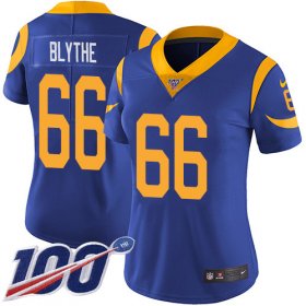 Wholesale Cheap Nike Rams #66 Austin Blythe Royal Blue Alternate Women\'s Stitched NFL 100th Season Vapor Untouchable Limited Jersey