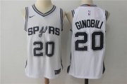 Wholesale Cheap Men's San Antonio Spurs #20 Manu Ginobili White 2017-2018 Nike Swingman Stitched NBA Jersey