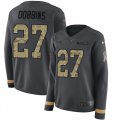 Wholesale Cheap Nike Ravens #27 J.K. Dobbins Anthracite Salute to Service Women's Stitched NFL Limited Therma Long Sleeve Jersey