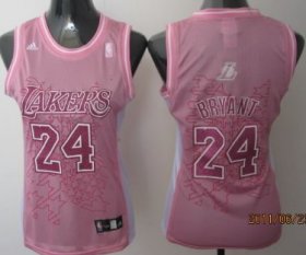 Wholesale Cheap Los Angeles Lakers #24 Kobe Bryant Pink Womens Jersey