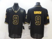 Wholesale Cheap Men's Cincinnati Bengals #9 Joe Burrow Black Gold 2020 Salute To Service Stitched NFL Nike Limited Jersey