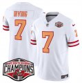 Cheap Men's Tampa Bay Buccaneers #7 Bucky Irving White F.U.S.E. 2024 NFC South Champions Limited Stitched Jersey