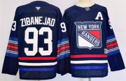 Cheap Men's New York Rangers #93 Mika Zibanejad Navy 2024-25 Stitched Jersey