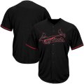 Wholesale Cheap St. Louis Cardinals Majestic Big & Tall Pop Fashion V-Neck Jersey Black