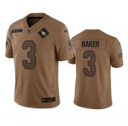 Wholesale Cheap Men's Arizona Cardinals #3 Budda Baker 2023 Brown Salute To Service Limited Football Stitched Jersey