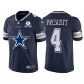 Wholesale Cheap Dallas Cowboys #4 Dak Prescott Navy Blue Men's Nike Big Team Logo With Established In 1960 Patch Vapor Limited NFL Jersey