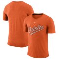 Wholesale Cheap Baltimore Orioles Nike Wordmark Tri-Blend T-Shirt Orange