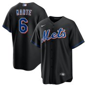 Wholesale Cheap Men's New York Mets #6 Starling Marte Black Stitched Cool Base Nike Jersey