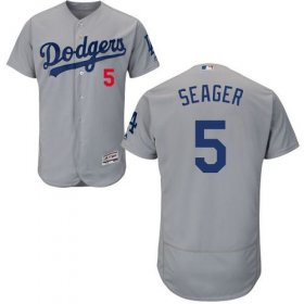 Wholesale Cheap Dodgers #5 Corey Seager Grey Flexbase Authentic Collection Stitched MLB Jersey