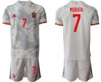 Wholesale Cheap Men 2021 European Cup Spain away white 7 Soccer Jersey