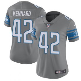 Wholesale Cheap Nike Lions #42 Devon Kennard Gray Women\'s Stitched NFL Limited Rush Jersey