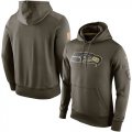 Wholesale Cheap Men's Seattle Seahawks Nike Olive Salute To Service KO Performance Hoodie