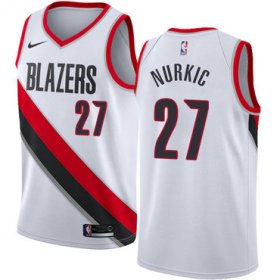 Wholesale Cheap Blazers #27 Jusuf Nurkic White Basketball Swingman Association Edition Jersey