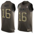 Wholesale Cheap Nike Rams #16 Jared Goff Green Men's Stitched NFL Limited Salute To Service Tank Top Jersey