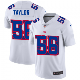 Wholesale Cheap New York Giants #56 Lawrence Taylor White Men\'s Nike Team Logo Dual Overlap Limited NFL Jersey