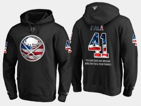 Wholesale Cheap Sabres #41 Justin Falk NHL Banner Wave Usa Flag Black Hoodie