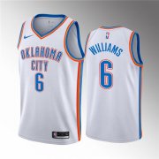 Wholesale Cheap Men's Oklahoma City Thunder #6 Jaylin Williams White Association Edition Stitched Basketball Jersey