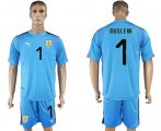 Wholesale Cheap Uruguay #1 Muslera Blue Goalkeeper Soccer Country Jersey