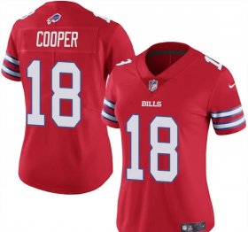 Cheap Women\'s Buffalo Bills #18 Amari Cooper Red Vapor Stitched Football Jersey(Run Small)