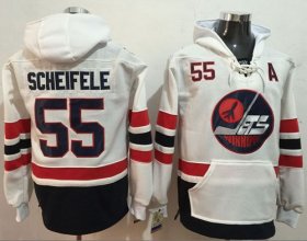 Wholesale Cheap Jets #55 Mark Scheifele White Name & Number Pullover NHL Hoodie