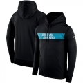 Wholesale Cheap Men's Carolina Panthers Nike Black Sideline Team Performance Pullover Hoodie