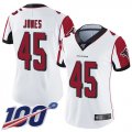 Wholesale Cheap Nike Falcons #45 Deion Jones White Women's Stitched NFL 100th Season Vapor Limited Jersey