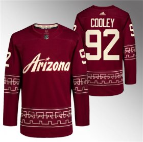 Cheap Men\'s Arizona Coyotes #92 Logan Cooley Garnet Alternate Pro Jersey