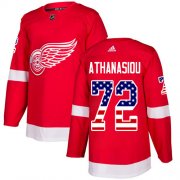 Wholesale Cheap Adidas Red Wings #72 Andreas Athanasiou Red Home Authentic USA Flag Stitched Youth NHL Jersey