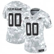 Cheap Women's Miami Dolphins Active Player Custom 2024 F.U.S.E Arctic Camo Salute To Service Limited Stitched Football Jersey(Run Small)