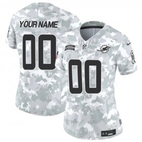 Cheap Women\'s Miami Dolphins Active Player Custom 2024 F.U.S.E Arctic Camo Salute To Service Limited Stitched Football Jersey(Run Small)