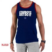 Wholesale Cheap Men's Nike NFL Dallas Cowboys Sideline Legend Authentic Logo Tank Top Dark Blue_1