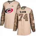 Wholesale Cheap Adidas Hurricanes #74 Jaccob Slavin Camo Authentic 2017 Veterans Day Stitched NHL Jersey