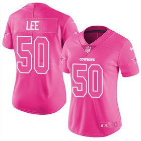 Wholesale Cheap Nike Cowboys #50 Sean Lee Pink Women\'s Stitched NFL Limited Rush Fashion Jersey